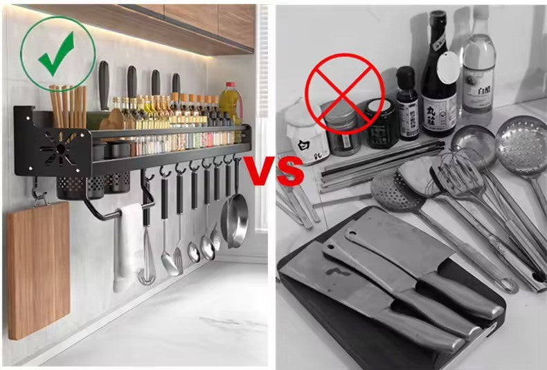 Küchenregal zur Messer- & Gewürzaufbewahrung – Kompakter Organizer für mehr Platz