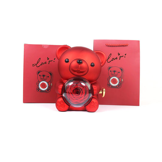 Paradelle® Rosen-Teddybär mit Halskette & Geschenkbox